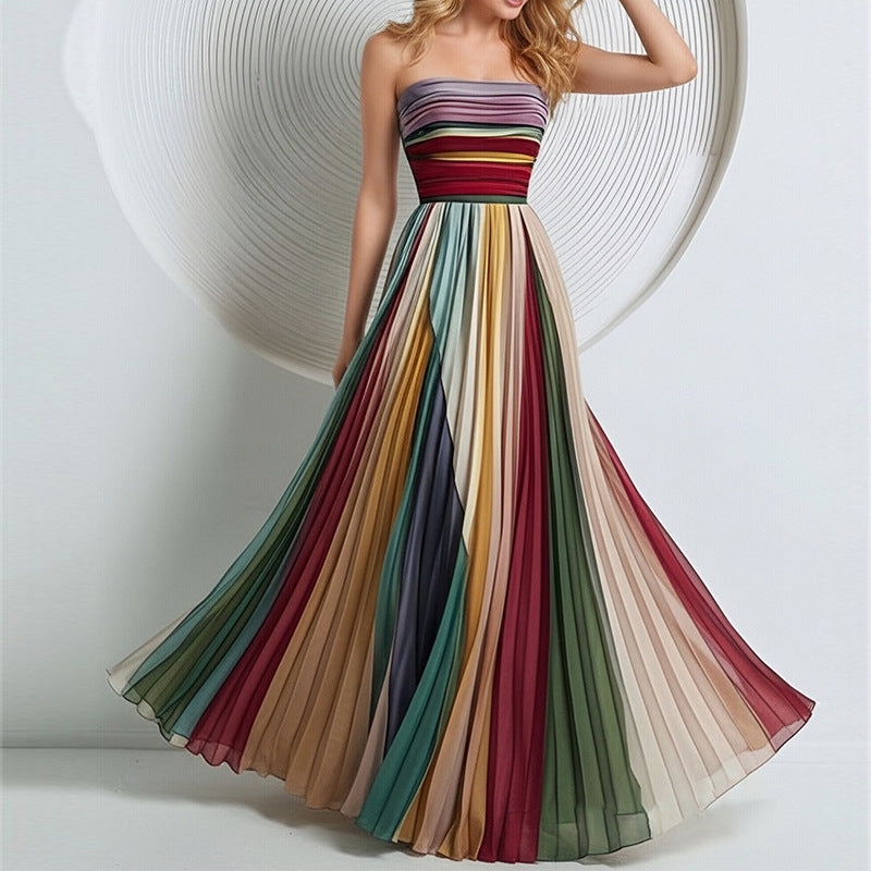 Women's Sexy Elegant Banquet Tube Printed Colorful Tops