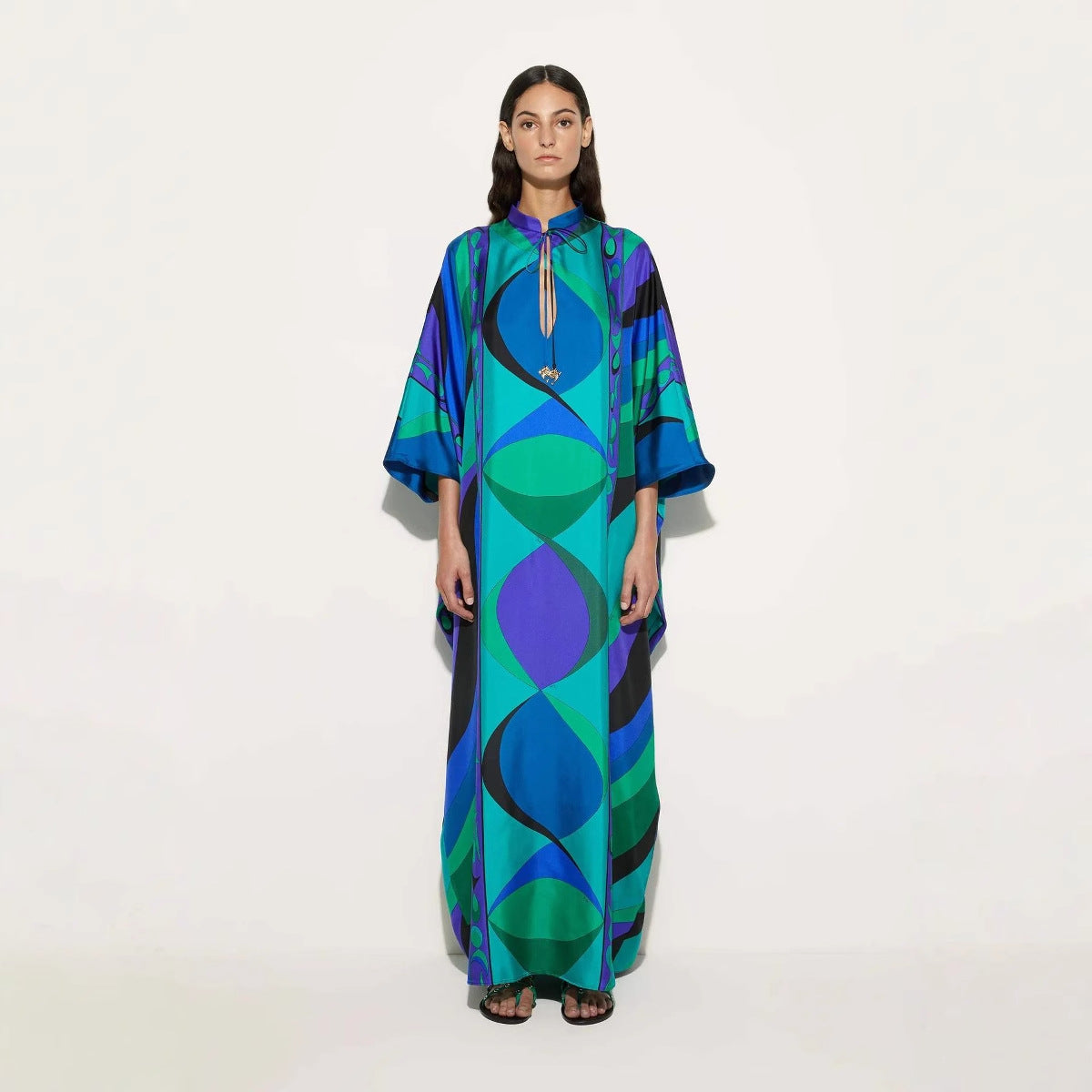Women's Summer Intellectual Style Round Neck Tied Dress