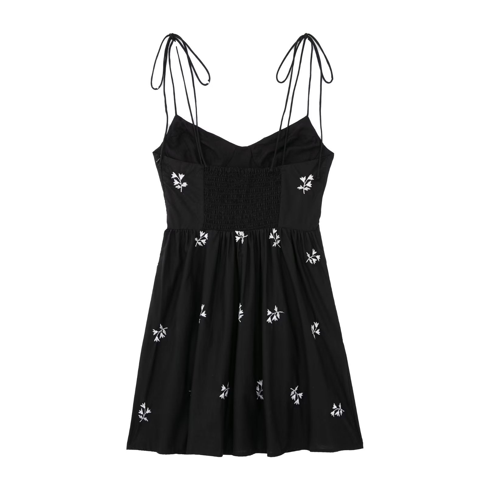 Fashion Elegant Women's Flower Embroidered Strap Dress