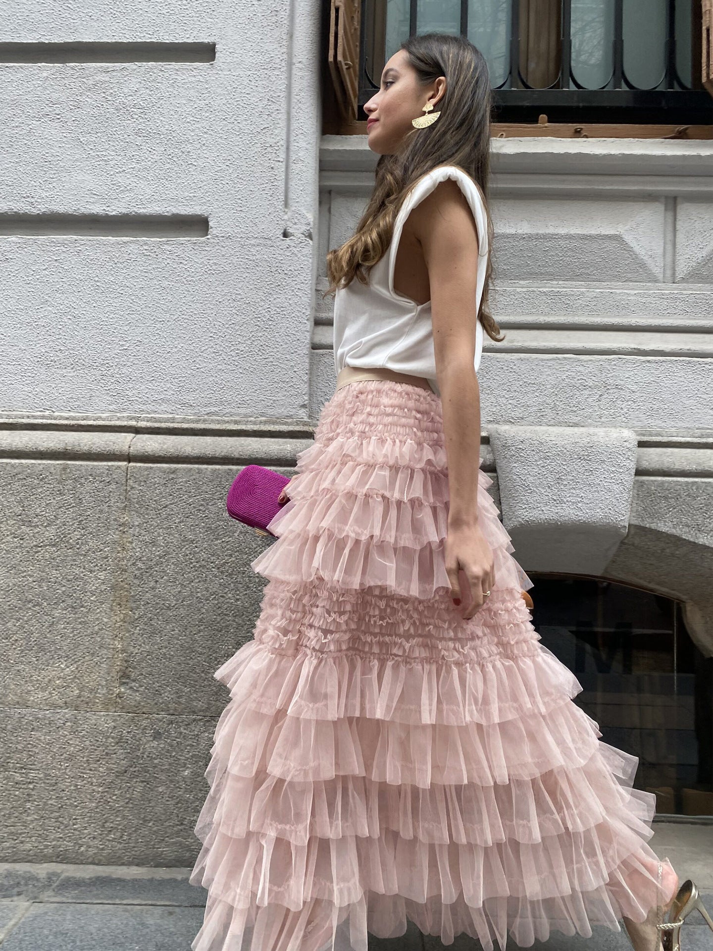 Elegant British A- Line Cake Dress Skirt