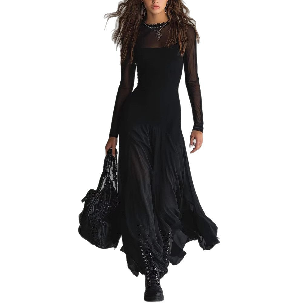 Beautiful Women's Sexy Elegant Mesh Stitching Dress