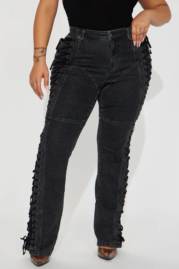 Women's Fashion Wear Trendy Drawstring Hot Trousers Women's Jeans