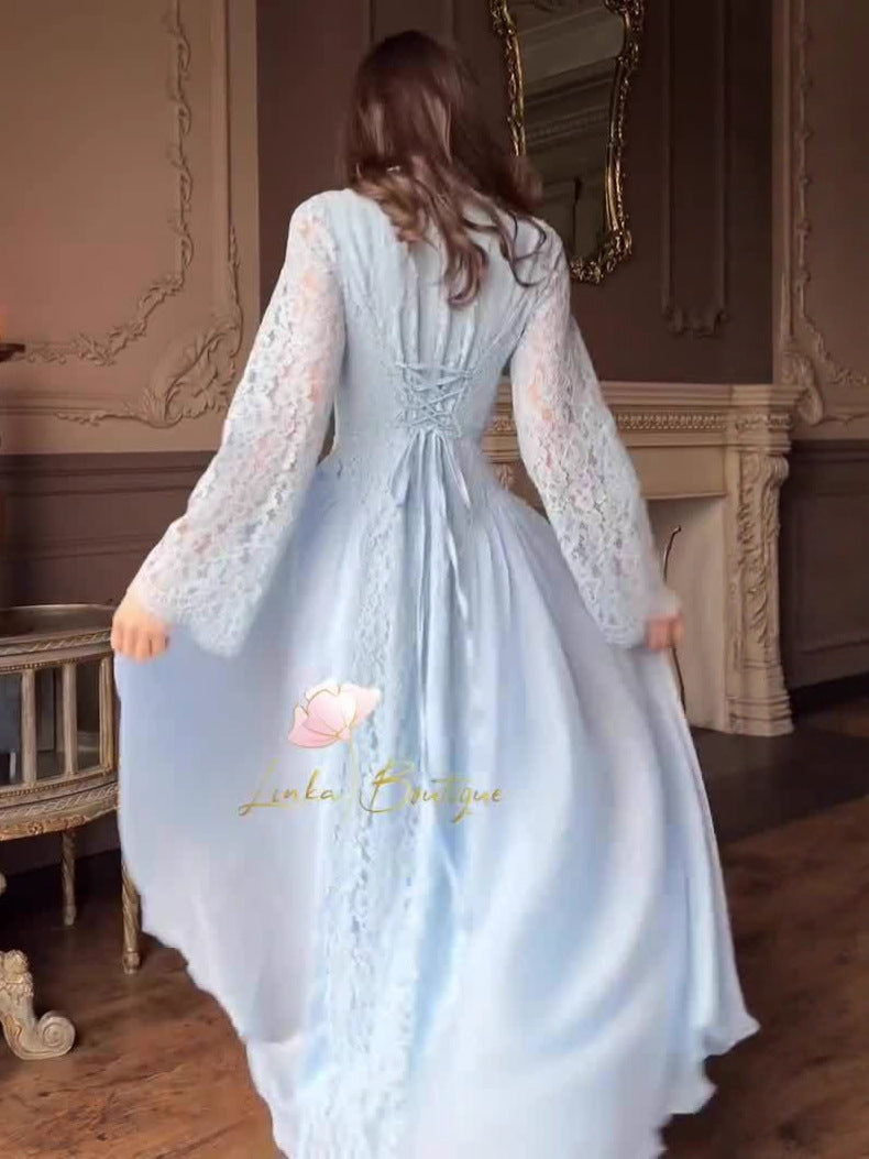Women's Summer Elegant Retro Long Sleeve Soft Dress
