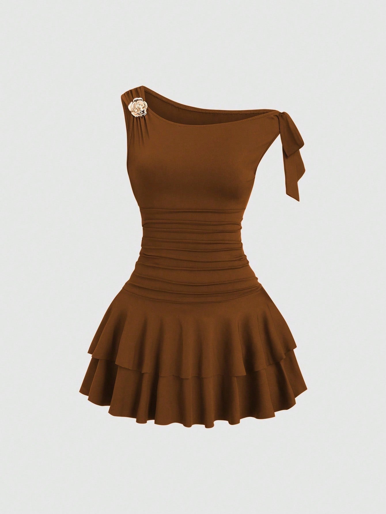 Fashionable Elegant Backless Design Cake Halter Dress