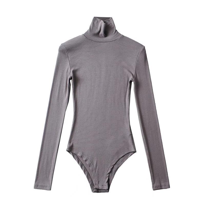 Women's Tight Stretch Turtleneck Long-sleeved Solid Color Thread Slim Bottoming Women's T-shirt