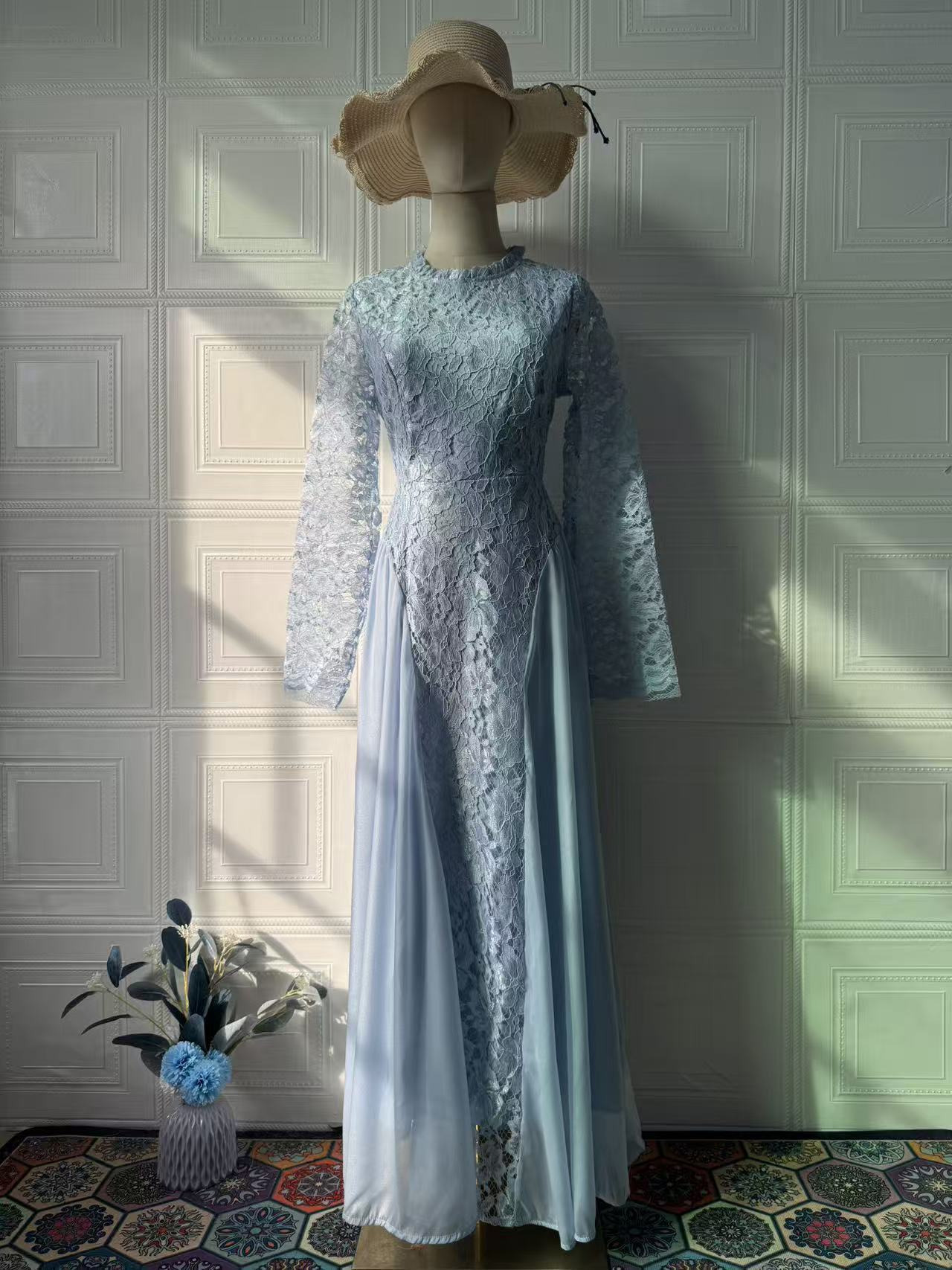 Women's Summer Elegant Retro Long Sleeve Soft Dress