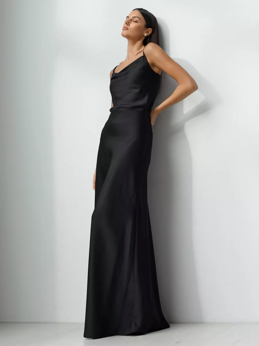 Fishtail Spring Satin Long High Waist Sheath Skirts
