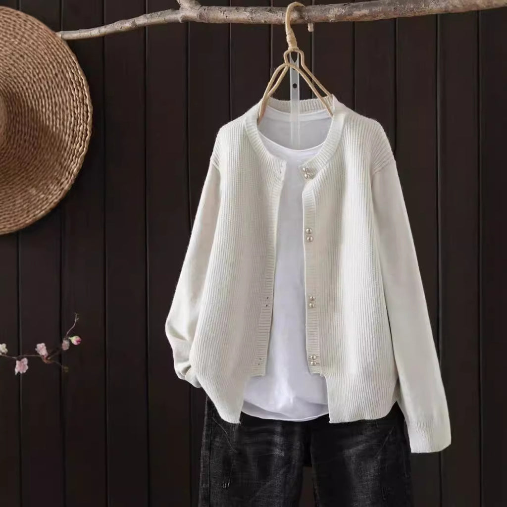 Women's Classic Style Autumn Loose Slimming Soft Glutinous Long Sleeve Solid Women's Sweater