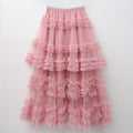 Long Cake Dress Pettiskirt High Waist Solid Color A- Skirt