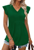 Comfortable Women's Style Clothes Pleated Sleeve Women's T-shirt