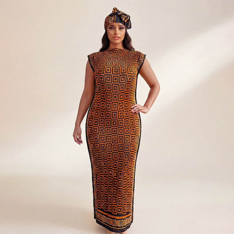 Women's Source African Robe With Scarf Arab Dress