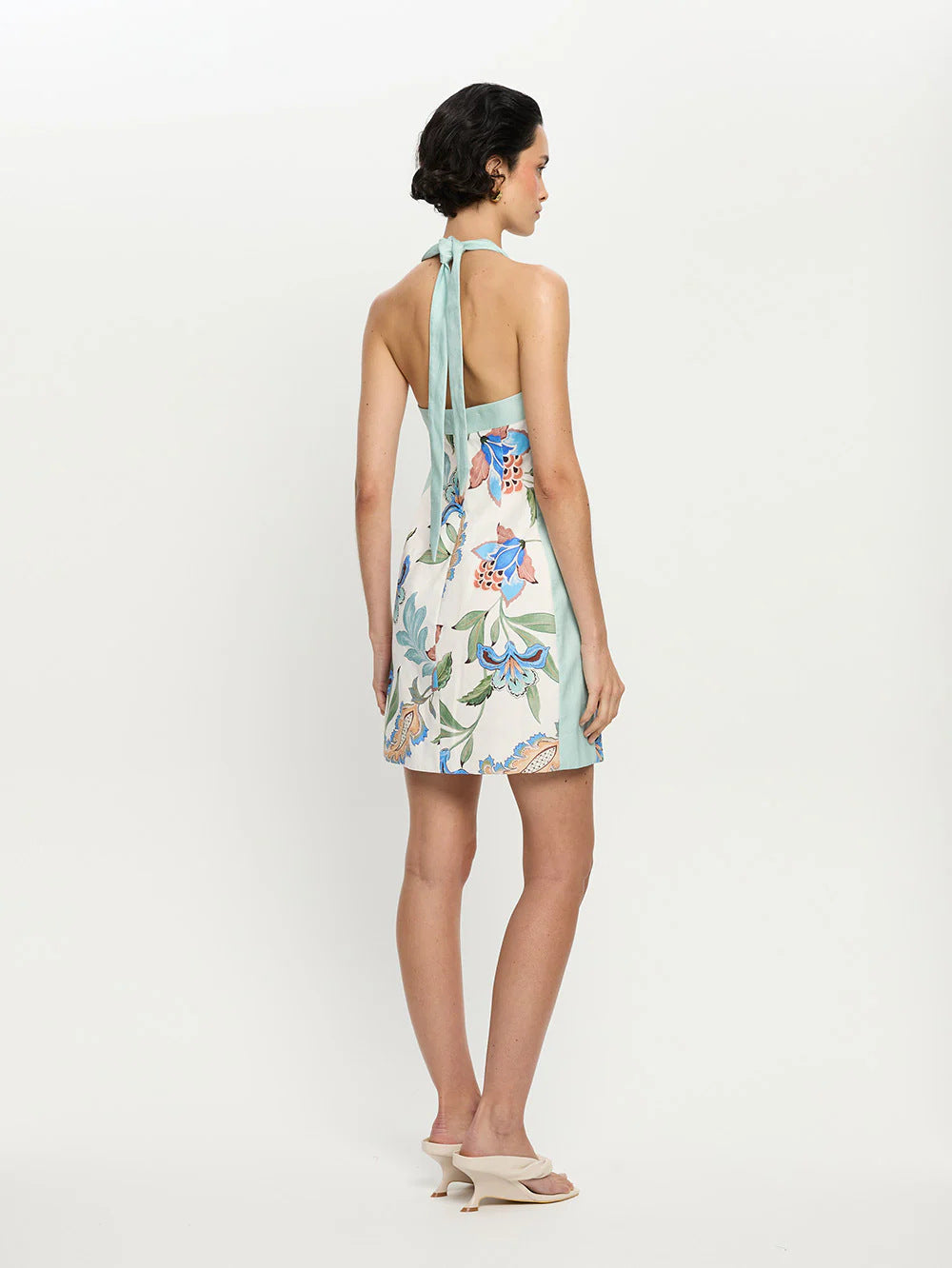 Classic Fashion Casual Linen Multicolor Printing Dress