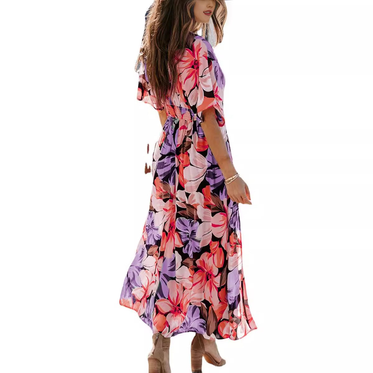 Women's Sexy Hot Fashion Printed Deep V Dress