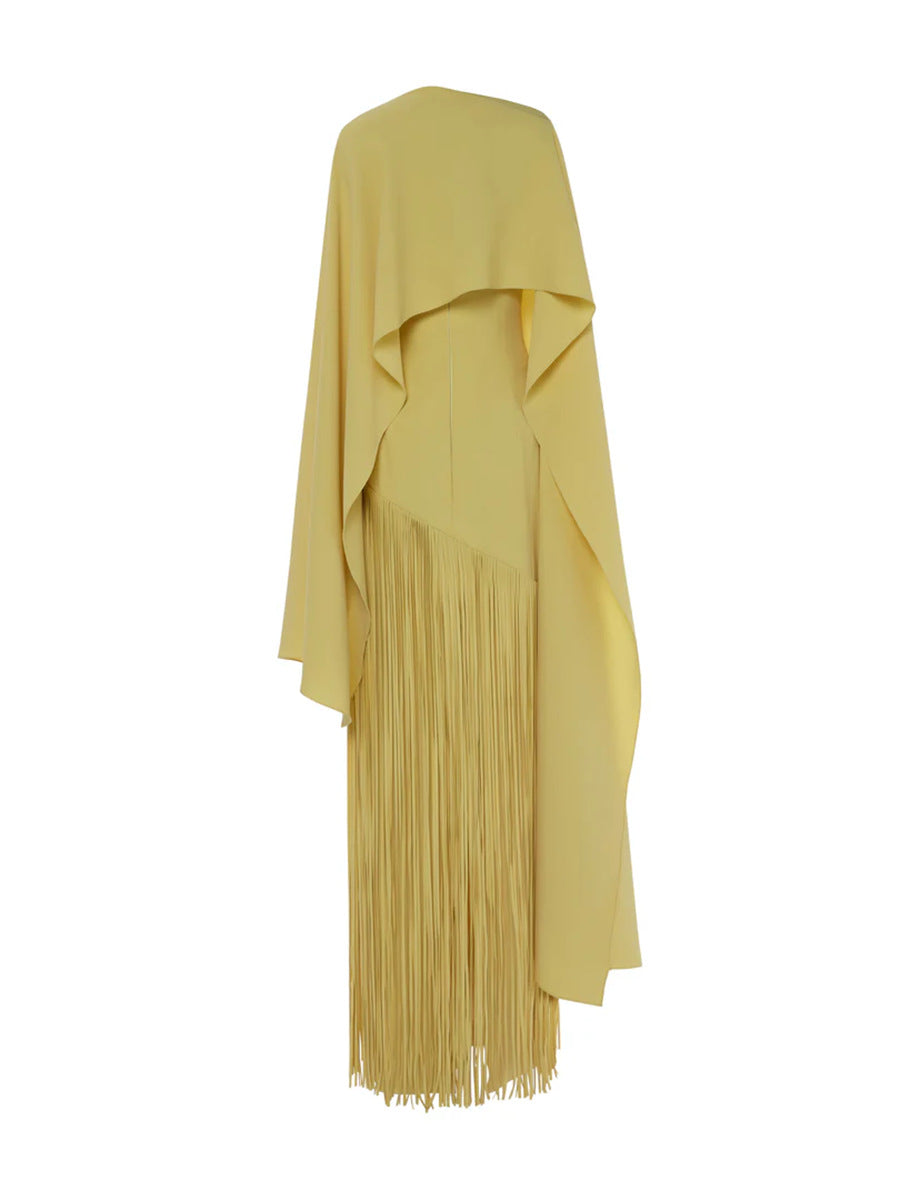 Women's Fashion Solid Color Shawl Design Sense Tassel Dress