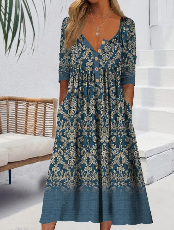 Popular Women's Printed Pocket Clinch Long Cardigans