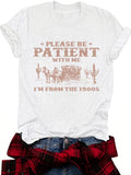 Women's Summer Pattern Round Neck Sleeve Casual Women's T-shirt