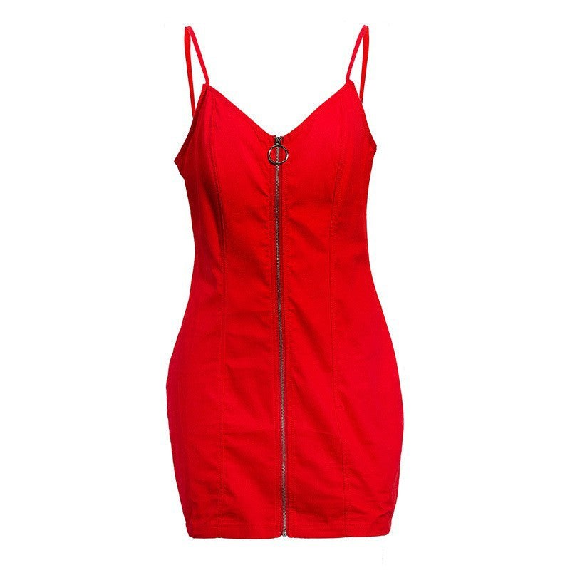 Women's Zipper Sheath Sexy Slip Summer Sleeve Shorts