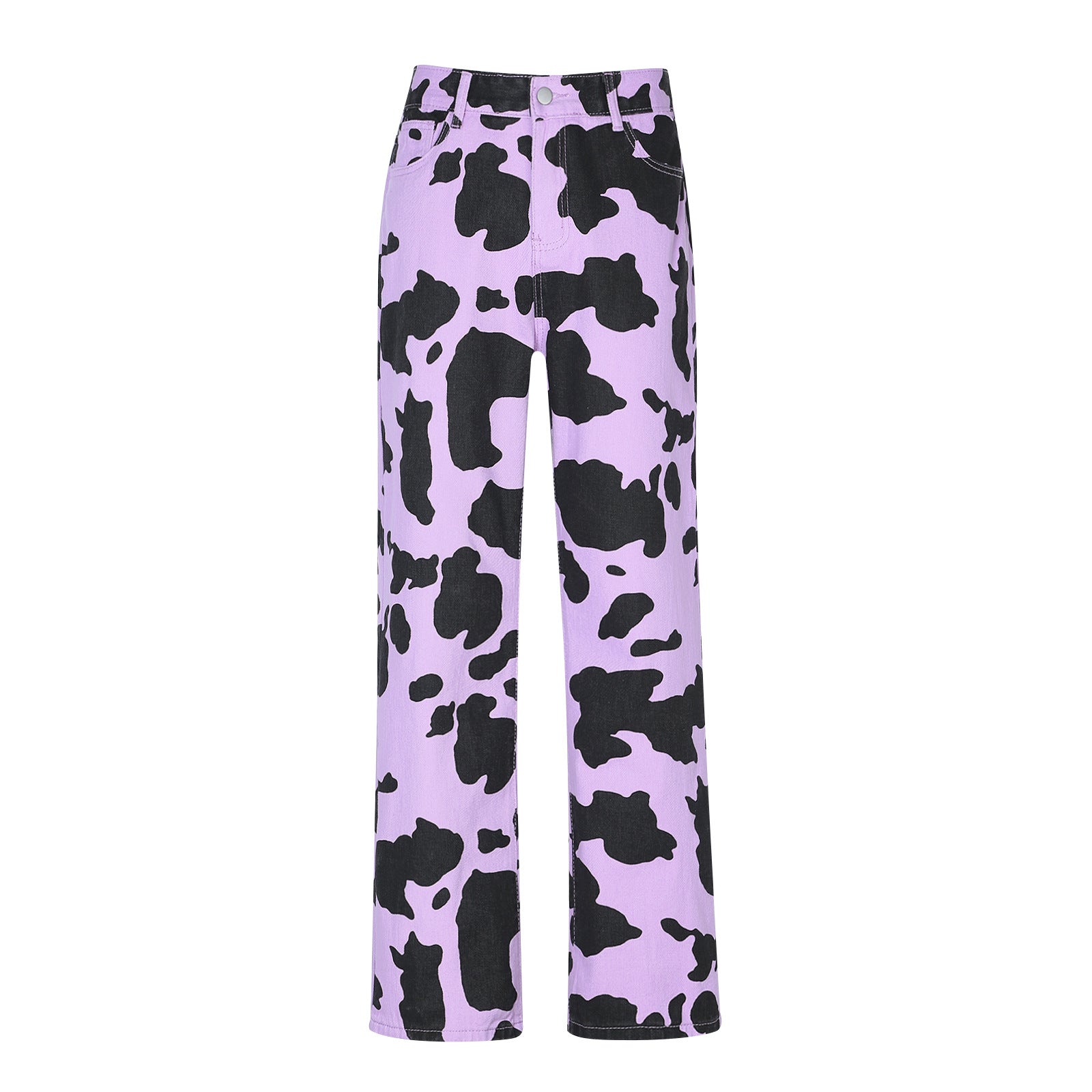Women's Personalized Printed Loose Straight Fashion High Pants
