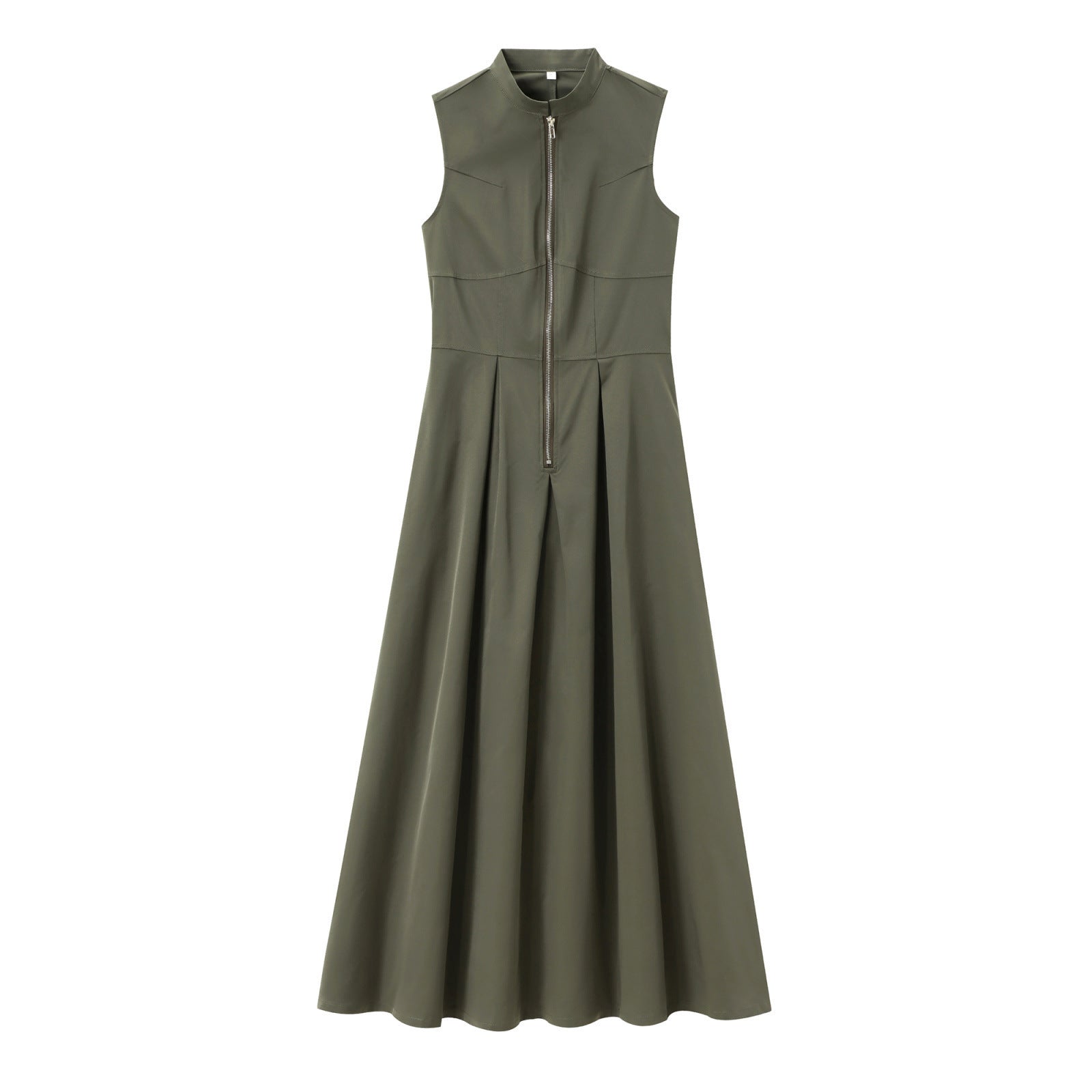 French Design Round Neck Sleeveless Waist Commuting Elegant Dress