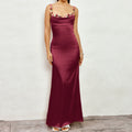 Long Strap Sexy Summer Backless Lace Up Silk Dress