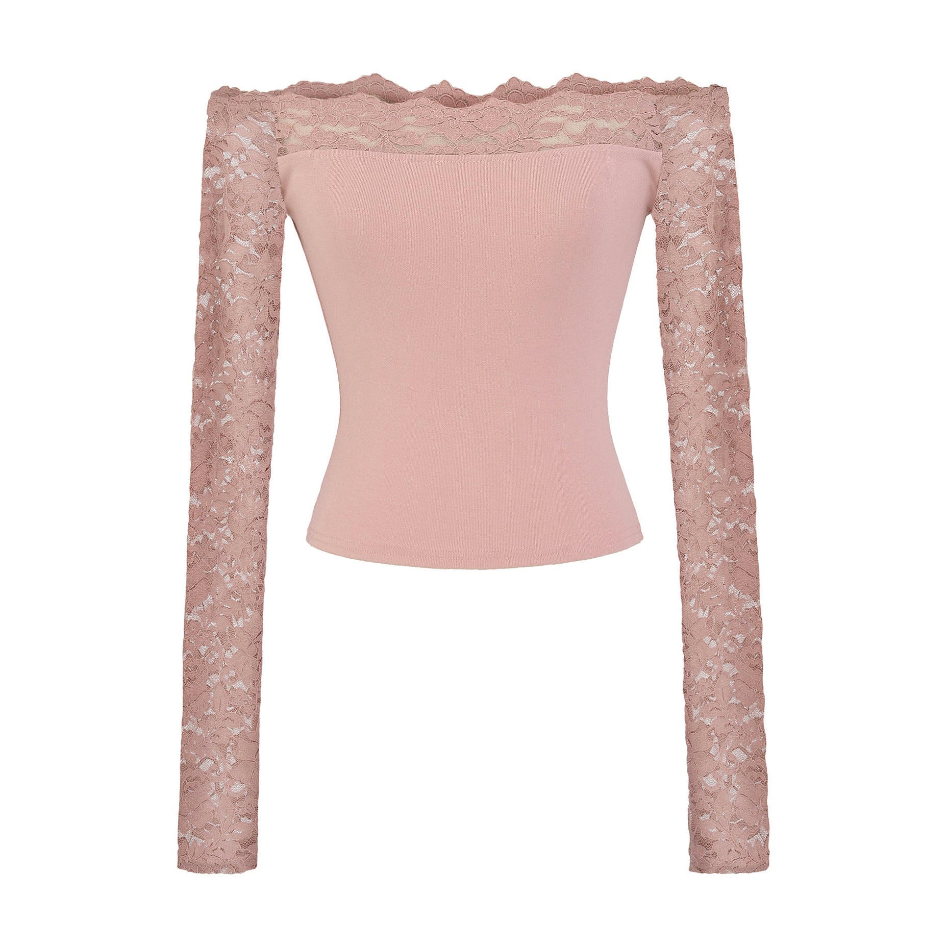 Classy Stylish Women's Lace Stitching Long-sleeved Women's T-shirt