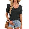 Women's Summer Solid Color Court Style Sleeve Women's T-shirt