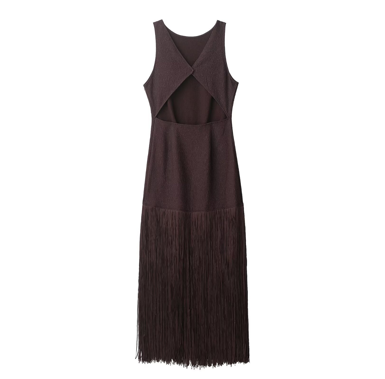 Stylish Versatile Women's Spring Mid-length Tassel Dress