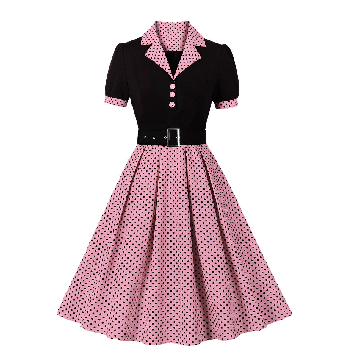 Women's Commuter Artistic Retro Dots Sleeve Lapel With Shorts