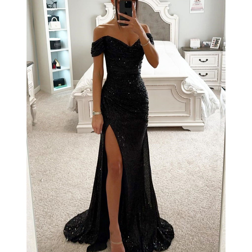 Women's Party Sequins Split Casual Fashion Dress