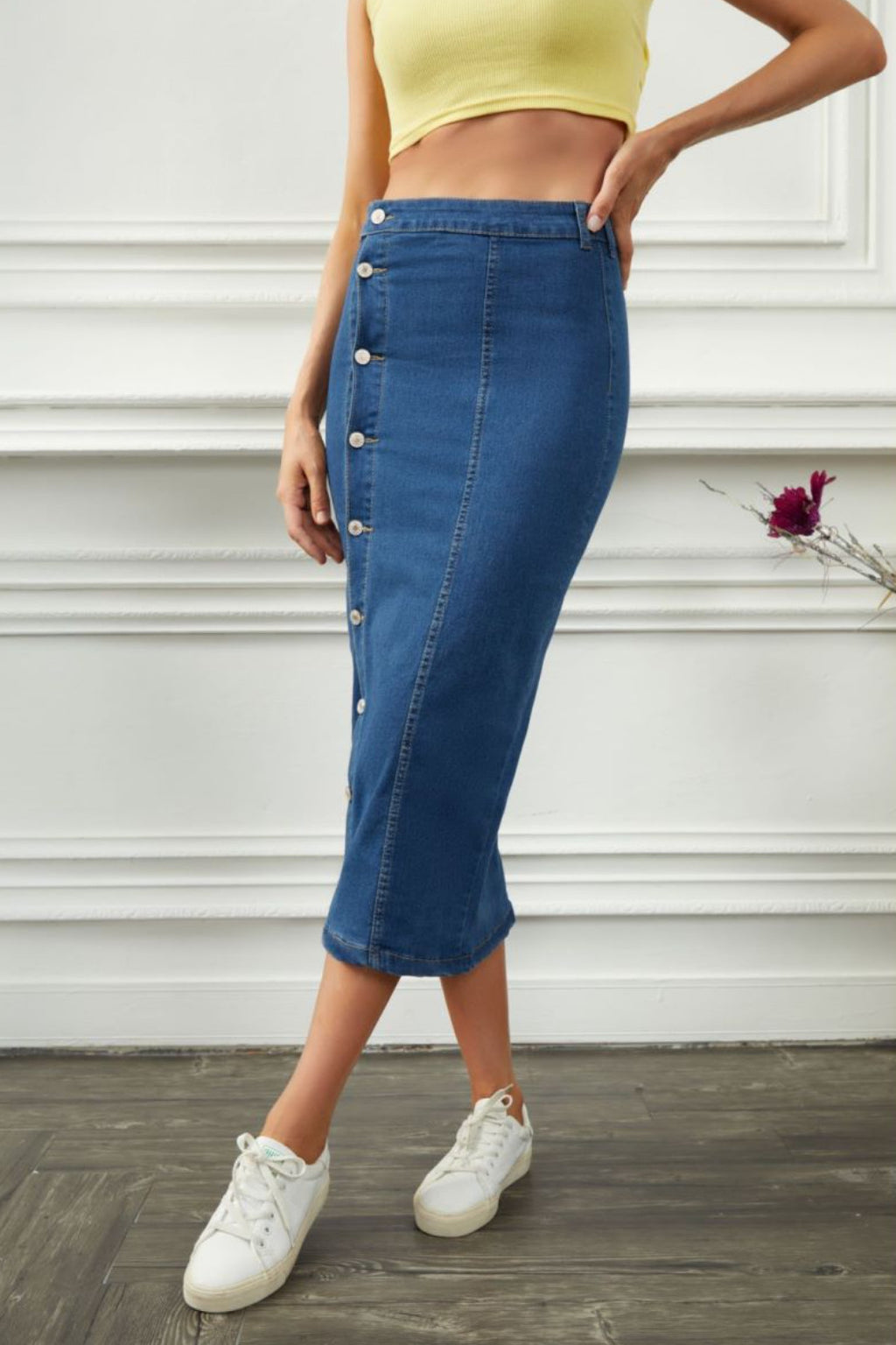 Classic Trendy Women's Stretch Denim Long Skirts