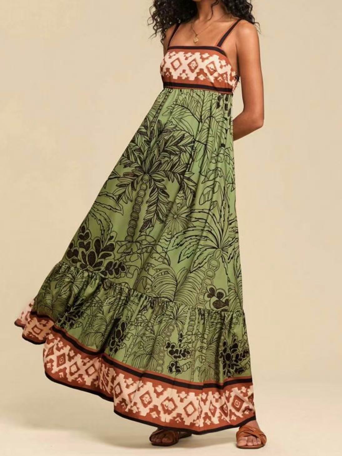 Floral Print Fashion Casual Holiday Style Dress