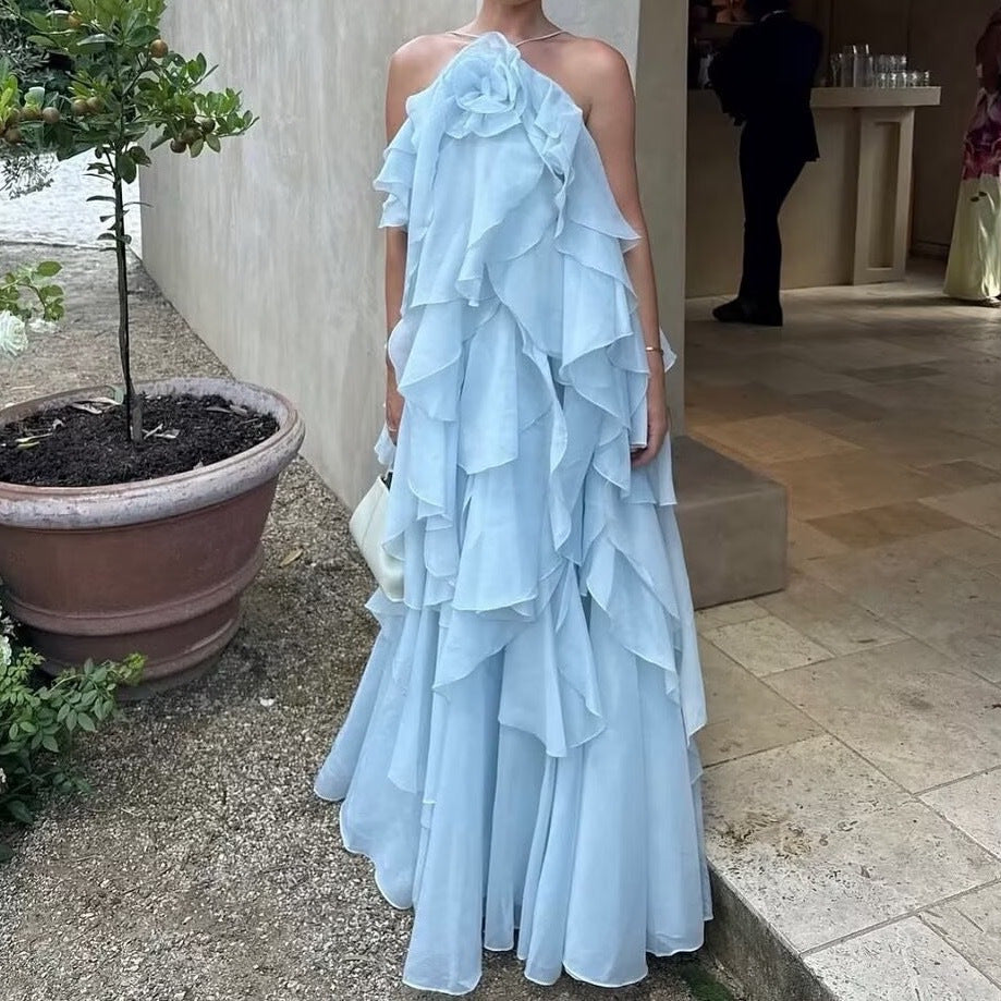 Women's Early Spring Laminated Decoration Elegant Dress