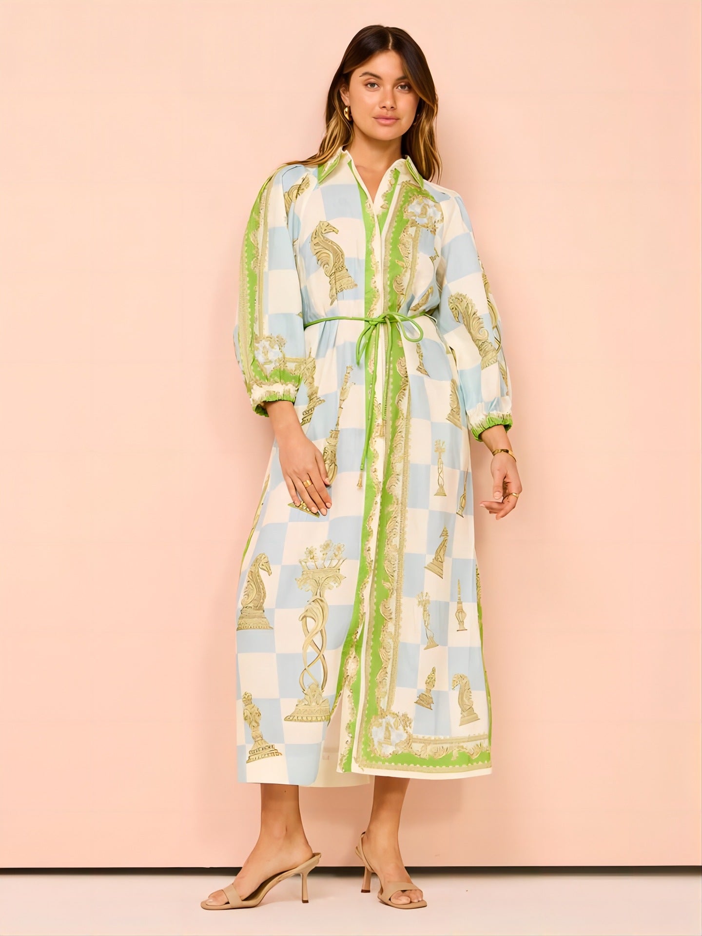 Personalized Casual Fashion Printed Long Shirt Dress