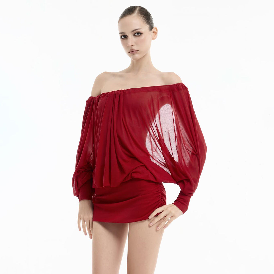 Women's Long Sleeve For Slimming Batwing Pure Hot Skirts