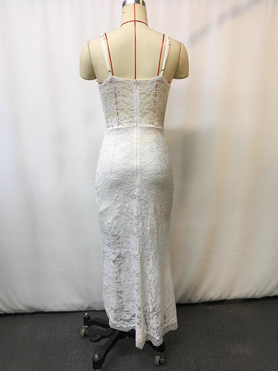 Women's Summer Retro Bohemian White Lace Sleeveless Dress