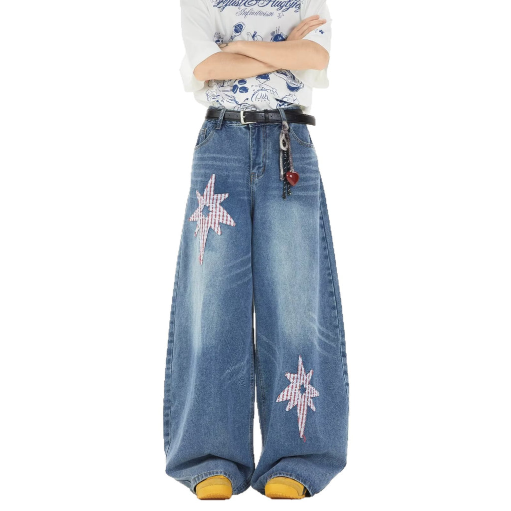 Women's & Men's American Retro Machete Patch Summer Loose Pants