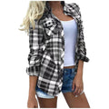 Women's Patchwork Stand-up Collar Long Sleeve Straight Tops