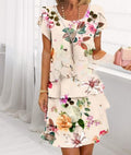 Sleeve Round Neck Printed Series Spring Dress