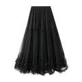 Large Swing Design Sense Mesh High Waist Figure Skirt