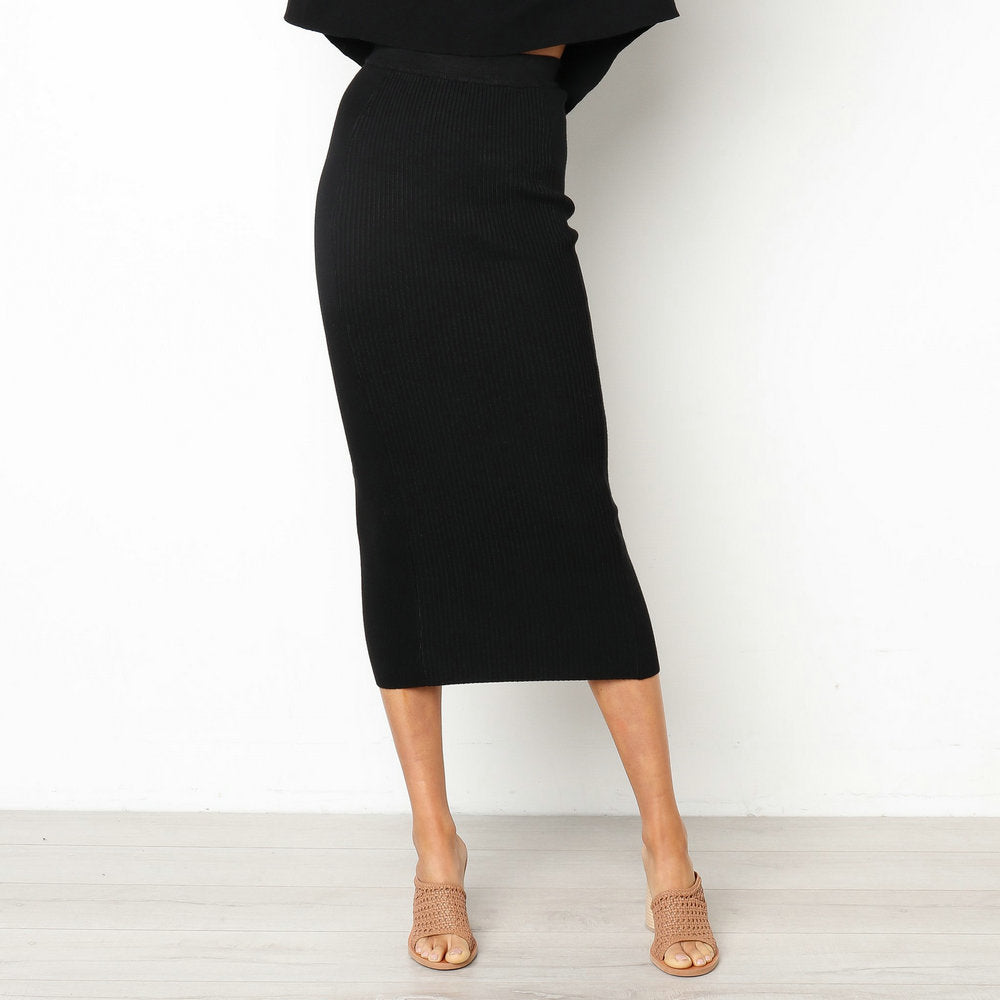 Lower Sunken Stripe Striped Sexy High Skirt