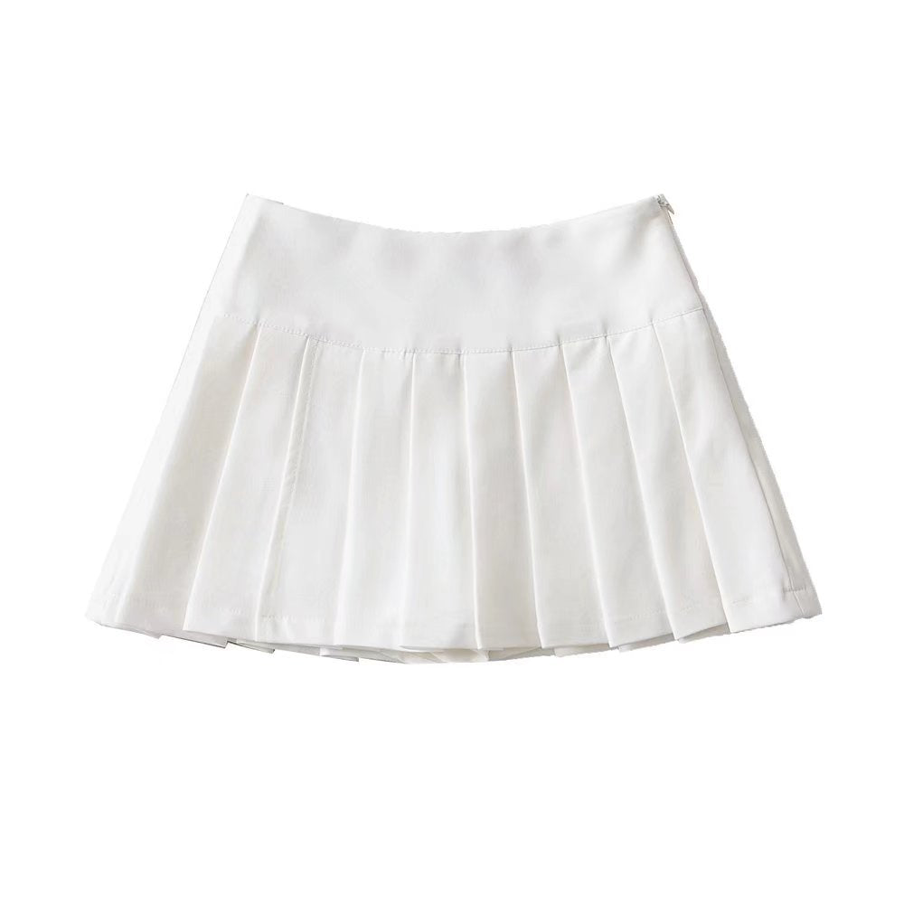 Women's Pleated Street Hipster Wear High Waist Side Slit Skirt
