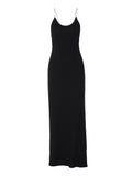 Women's Solid Color Sexy Big Backless Figure Flattering Dress