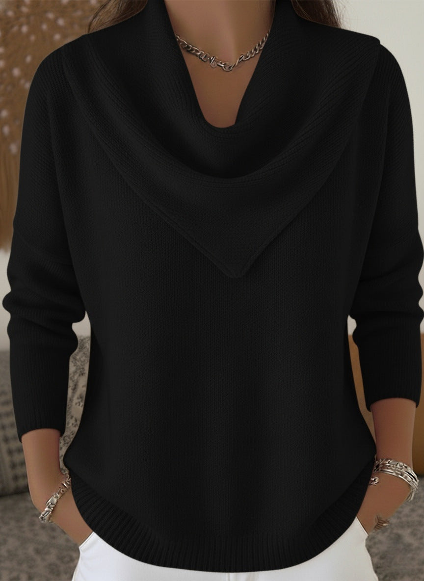 Attractive Classic Women's Solid Color Long-sleeved Tops