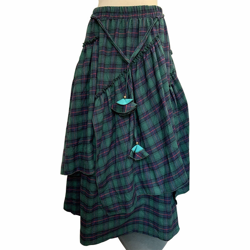 Women's Autumn Long Dress Stitching Irregular Swing Skirts