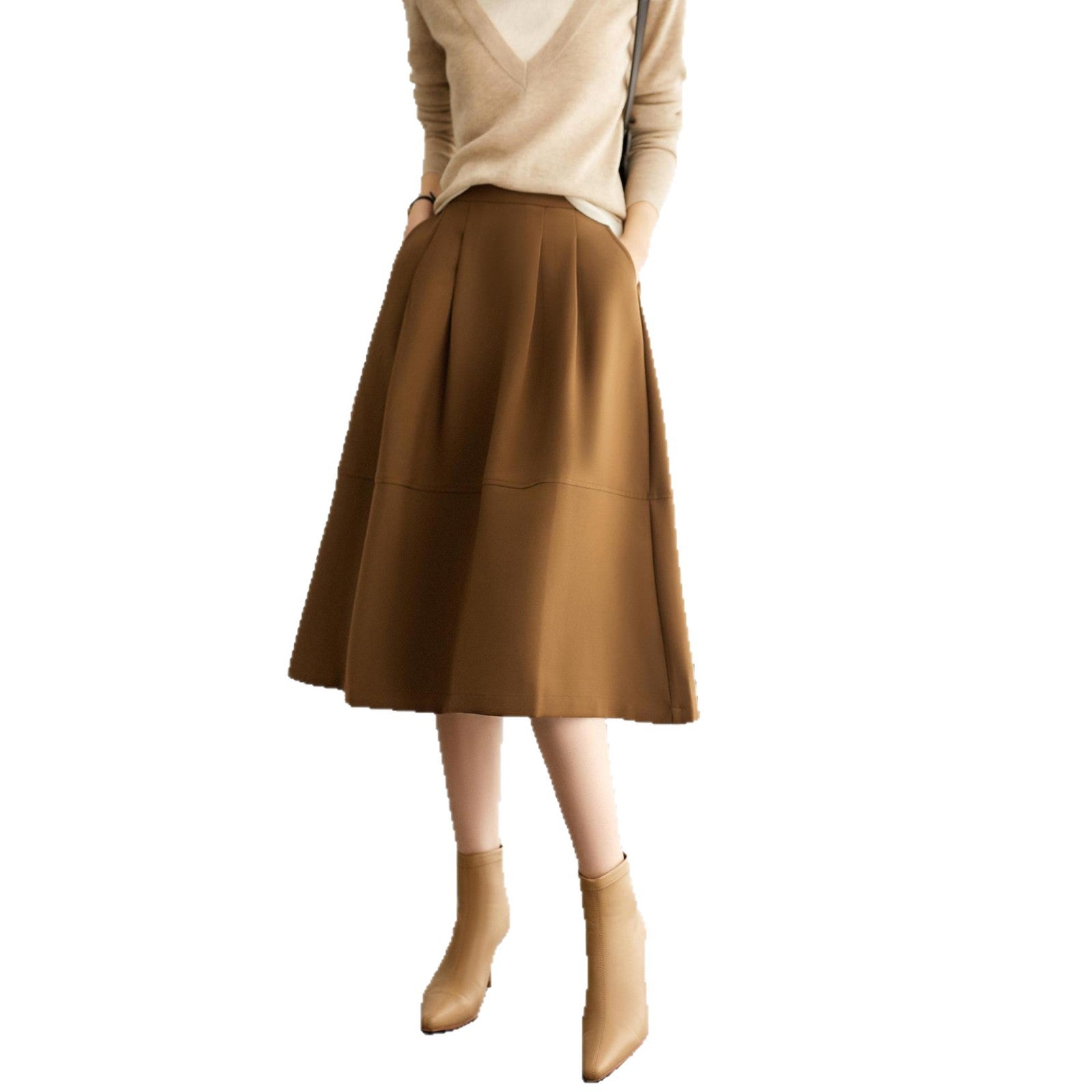 Original Single Hepburn Style High Waist A- Line Slimming Skirt