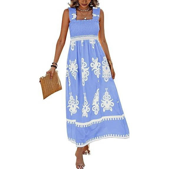 Versatile Women's Beach Holiday Style Printing Dress