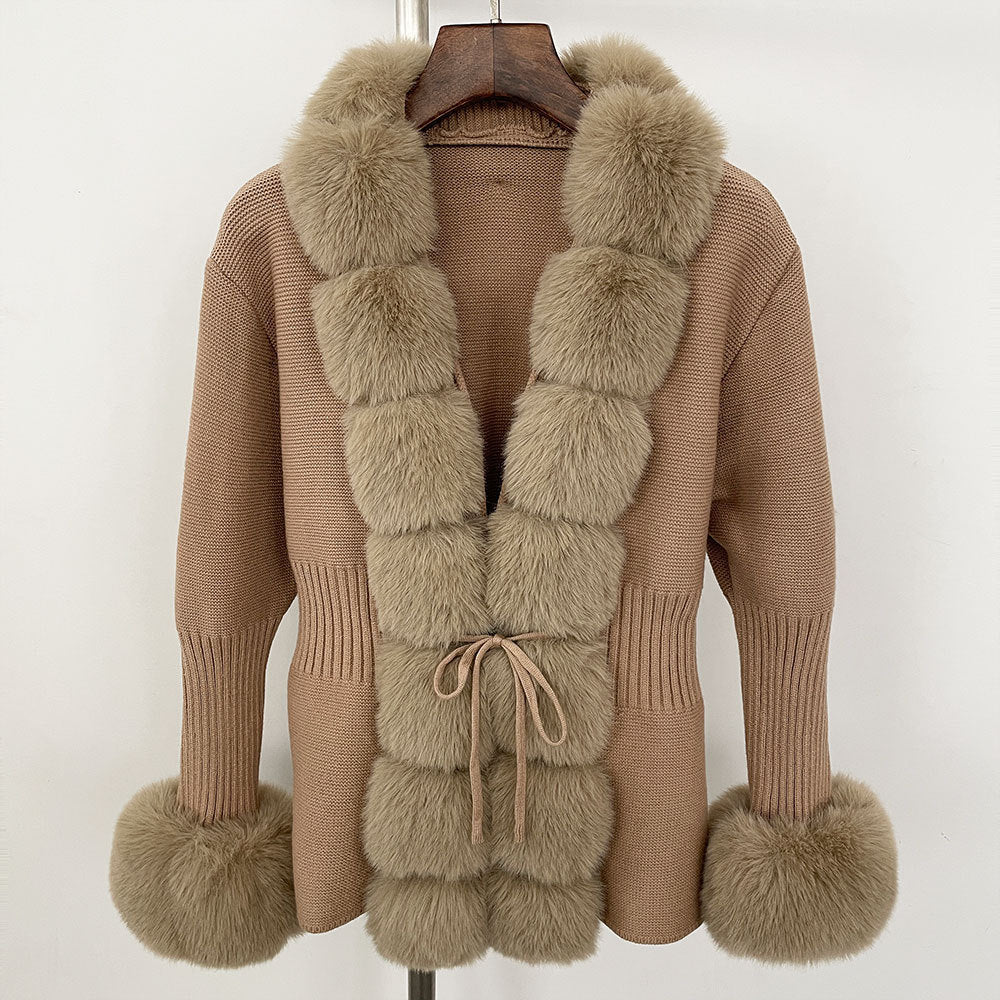 Fashion Beautiful Women's Fur Imitation Fox Coats