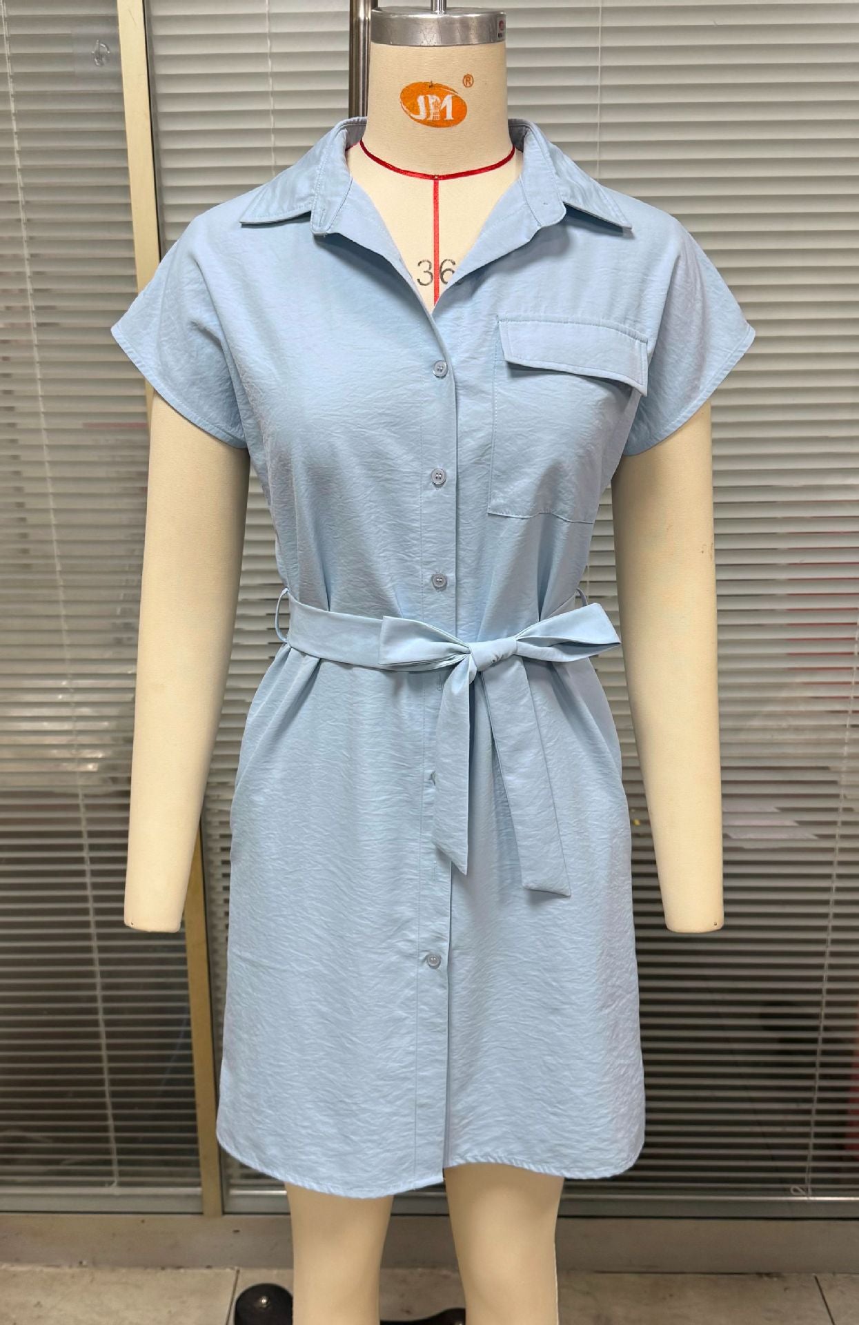 Women's Solid Color Casual Lace Up Woven Dress