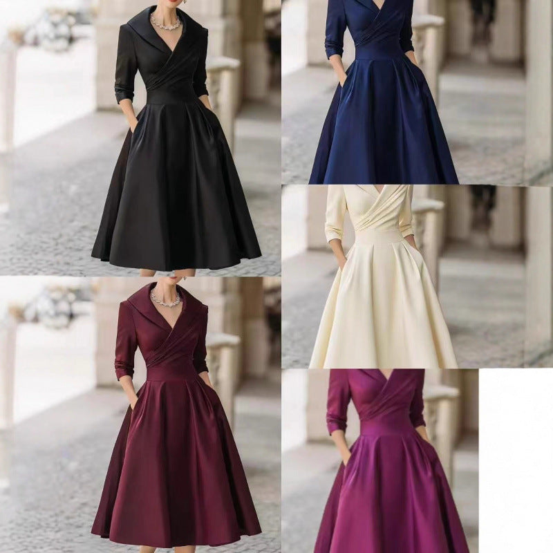 Women's Temperament Slimming Elegant Long Sleeve Dress