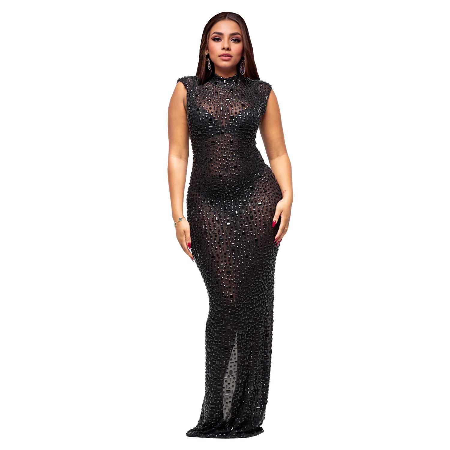 Women's Fashion Wear Rhinestone Sexy Siamese Slimming Dress